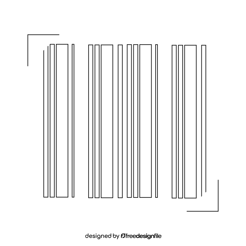 Barcode drawing black and white clipart