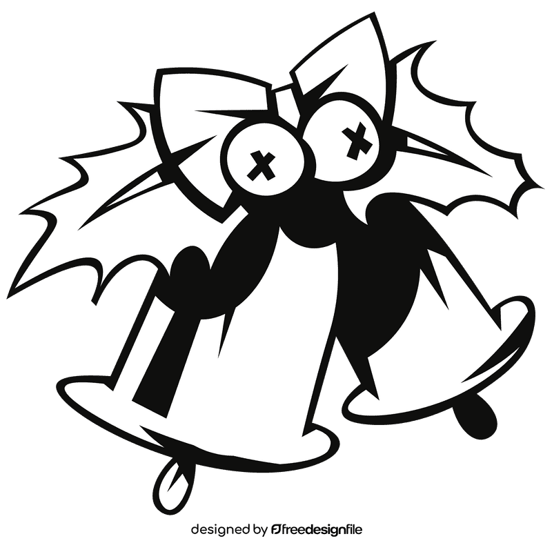 Mistletoe bells black and white clipart