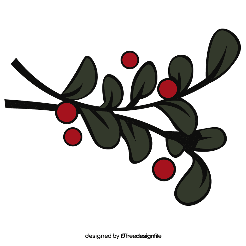 Mistletoe branches clipart