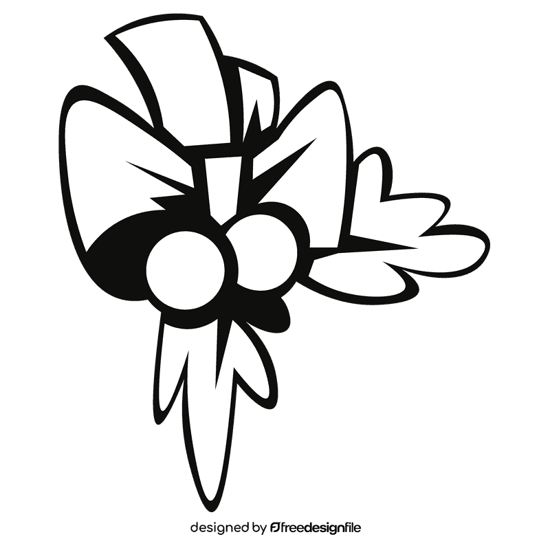 Mistletoe butterfly black and white clipart