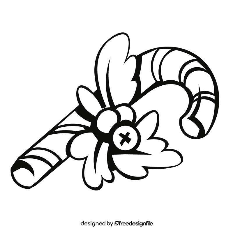 Mistletoe candy black and white clipart