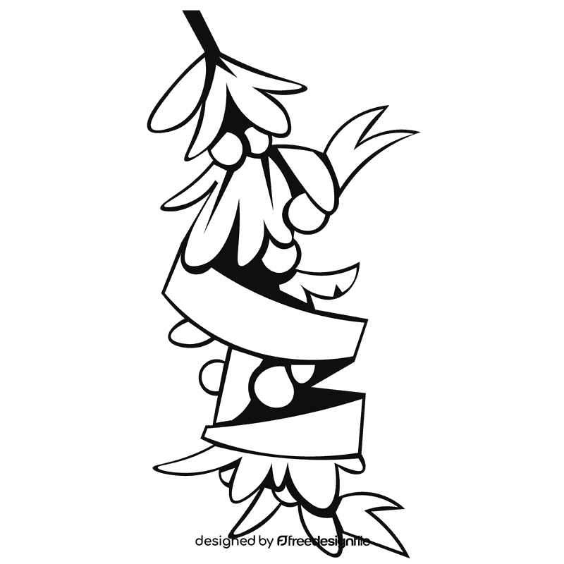 Mistletoe stripe black and white clipart