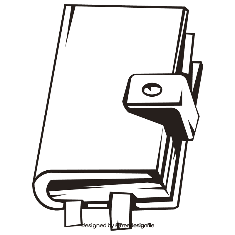 Notepad book black and white clipart