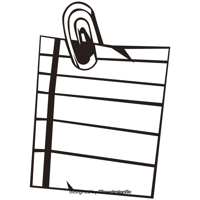 Notepad clip black and white clipart