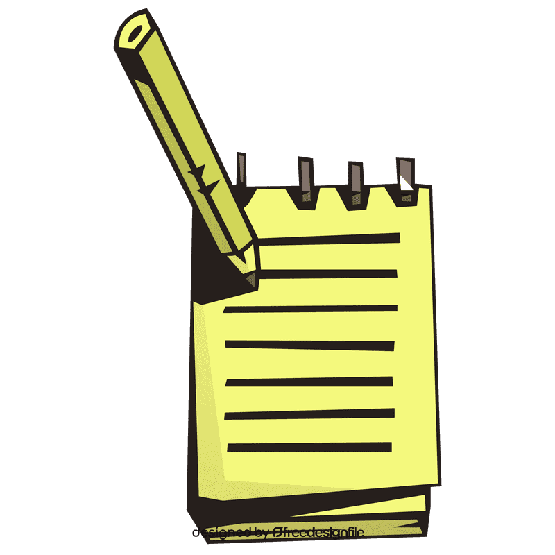 Notepad pencil spiral clipart