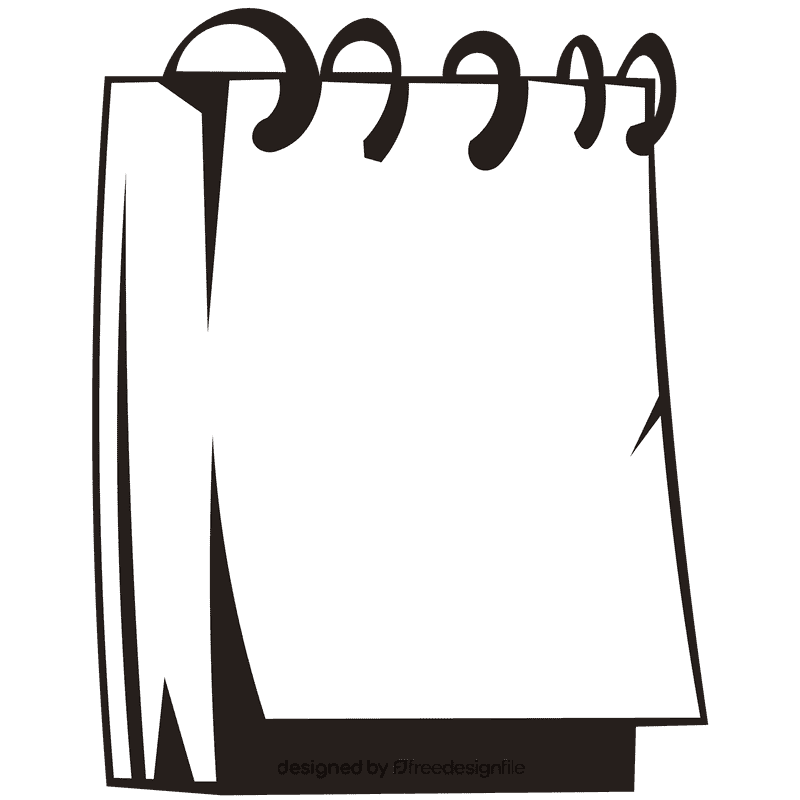 Notepad spiral black and white clipart