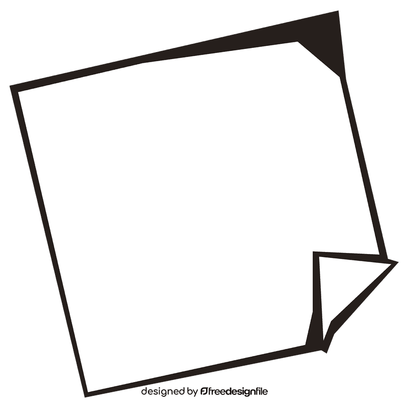 Notepad sticker black and white clipart