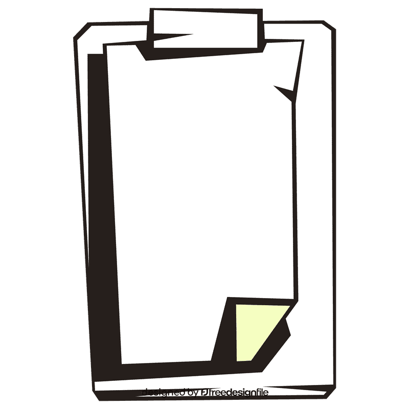Notepad tablet black and white clipart