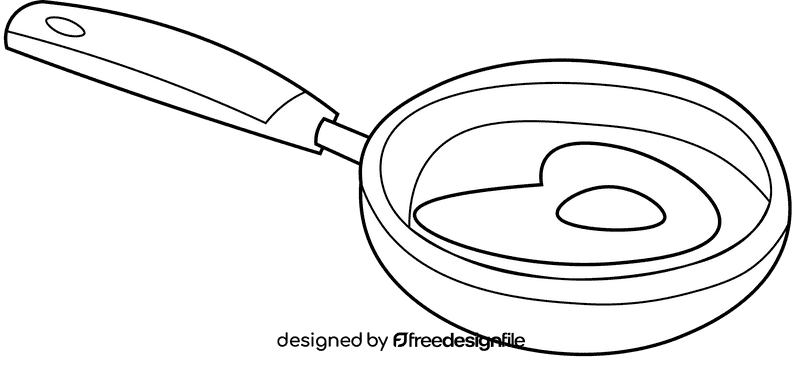 Pan egg black and white clipart