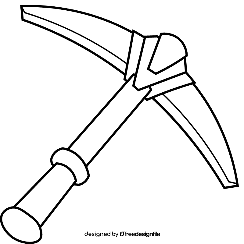 Pickaxe diamond black and white clipart