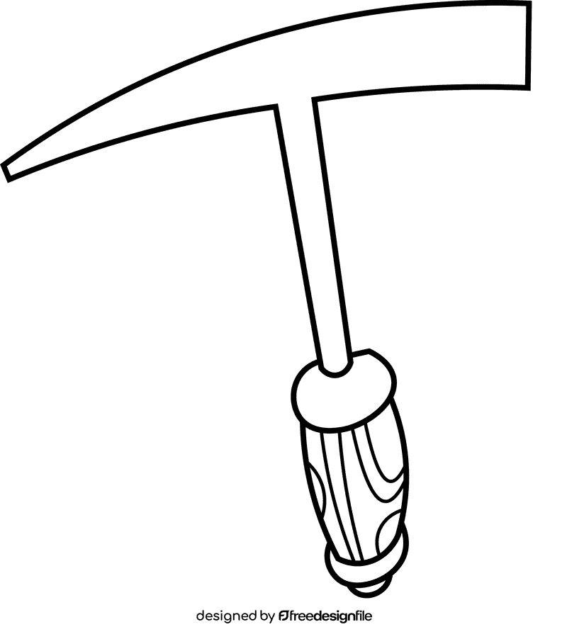 Pickaxe modern black and white clipart