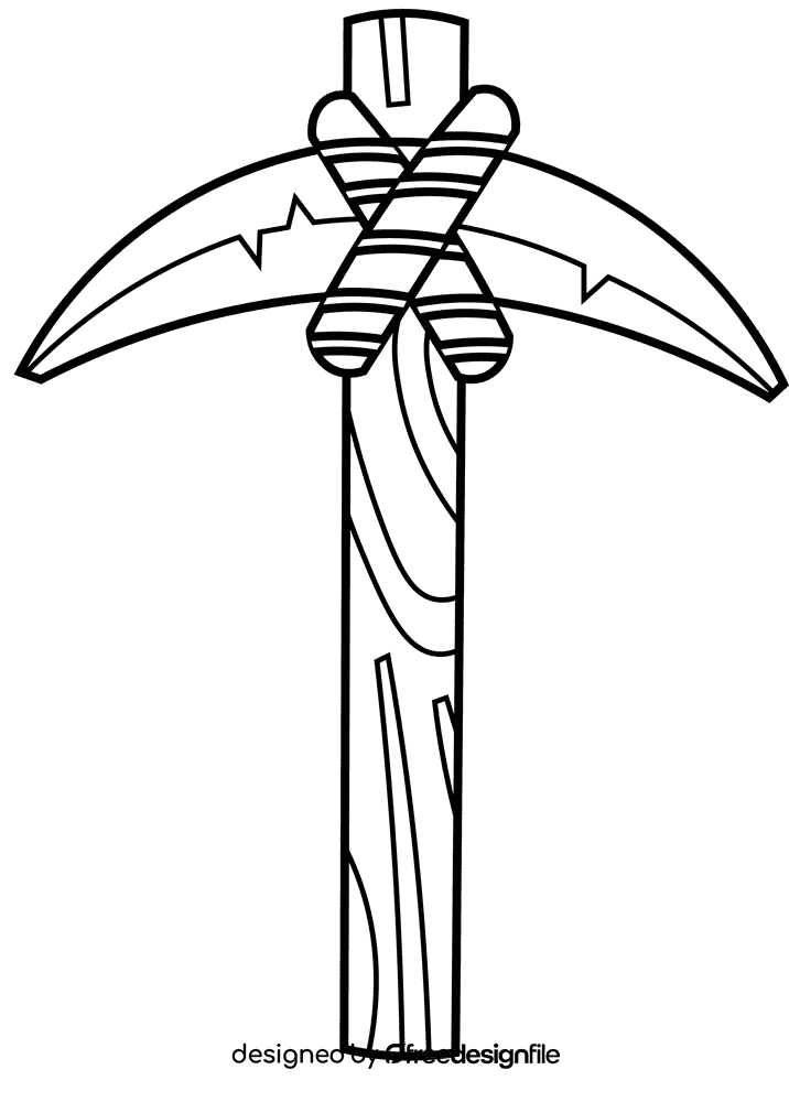 Pickaxe primitive black and white clipart