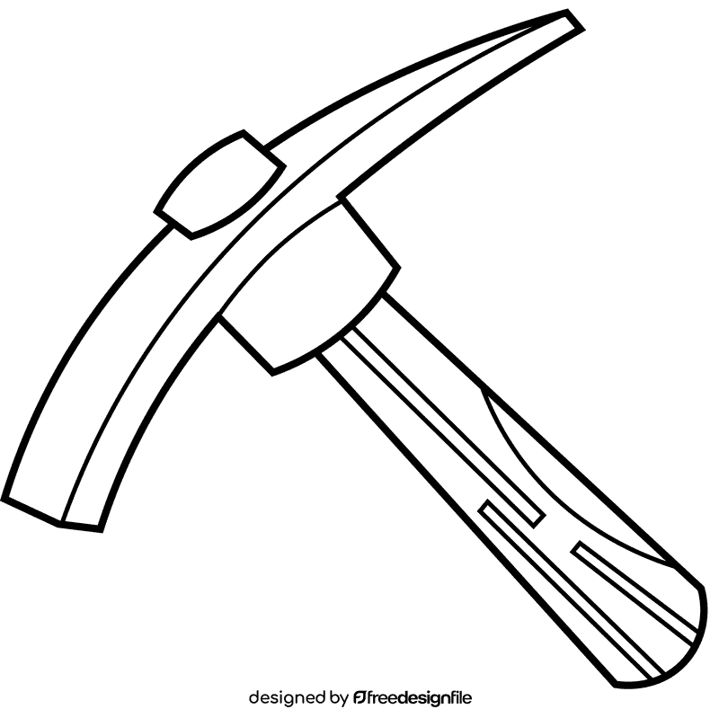Pickaxe standart black and white clipart