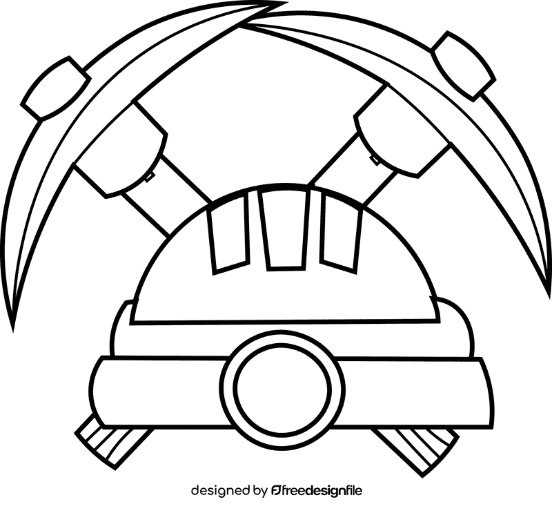 Pickaxe tools black and white clipart