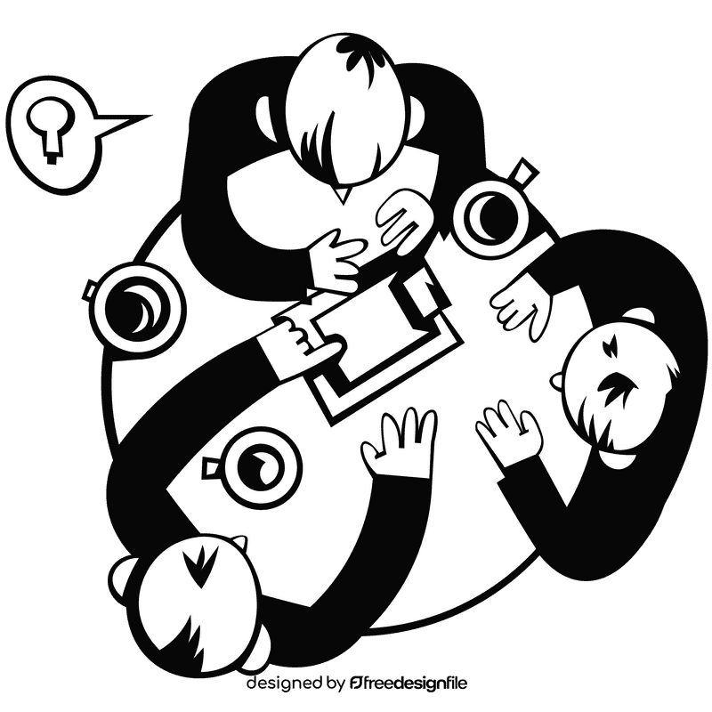 Plan conference black and white clipart