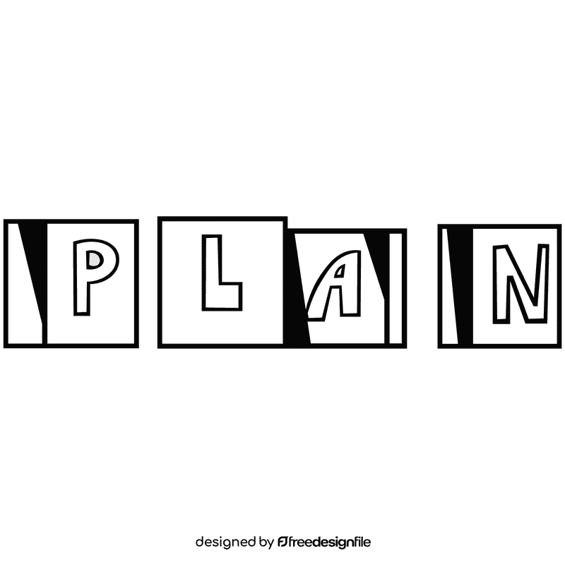 Plan cubes black and white clipart