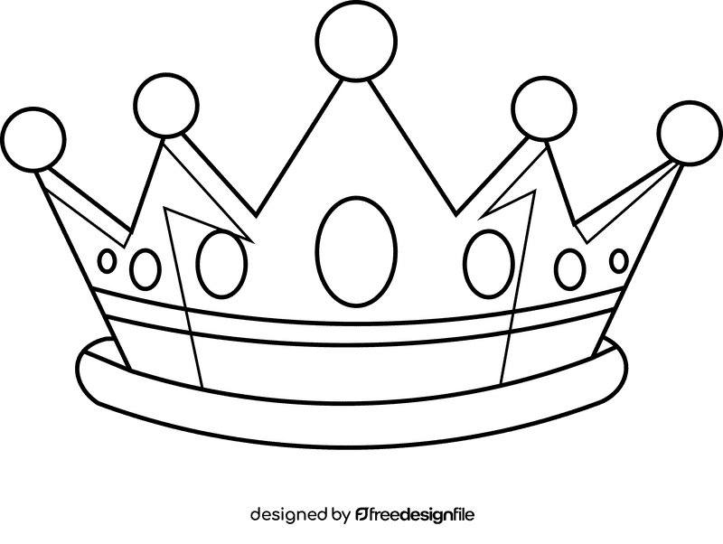 Princess crown bright black and white clipart