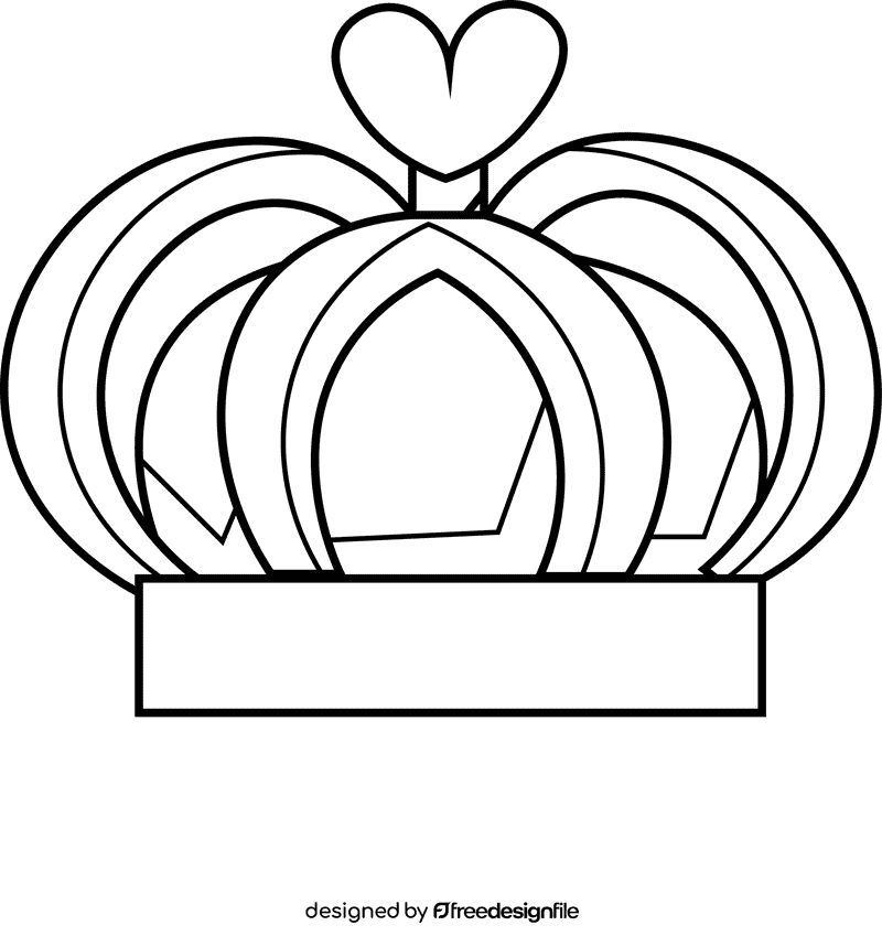 Princess crown dark black and white clipart