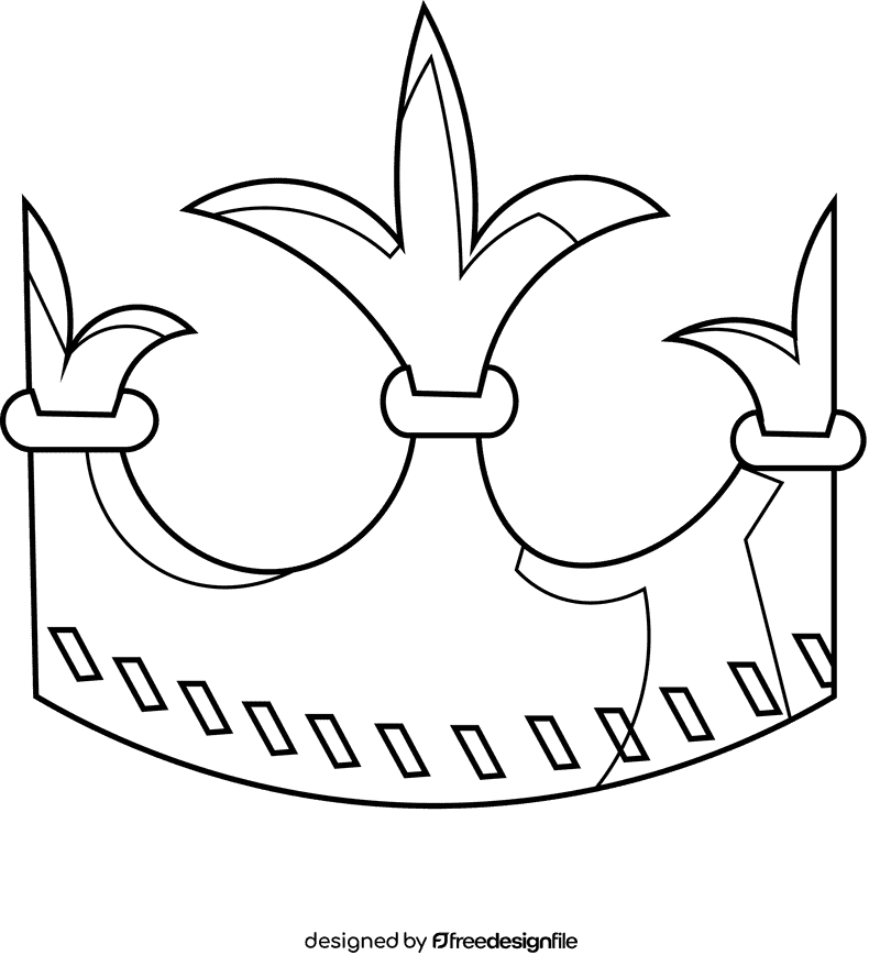 Princess crown peaks black and white clipart