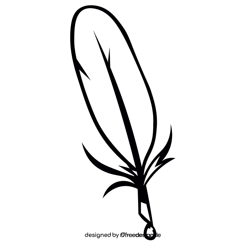 Quill drop black and white clipart