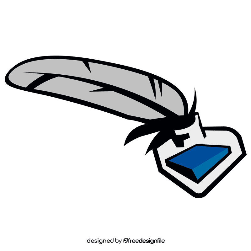 Quill ink bottle inside clipart