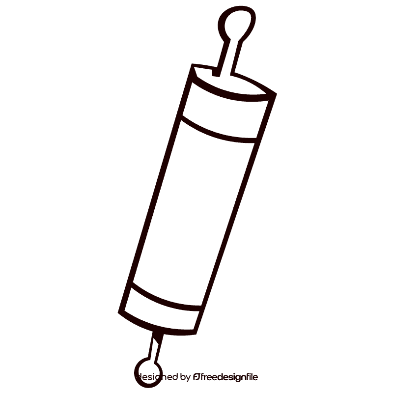 Rolling pin decorated black and white clipart
