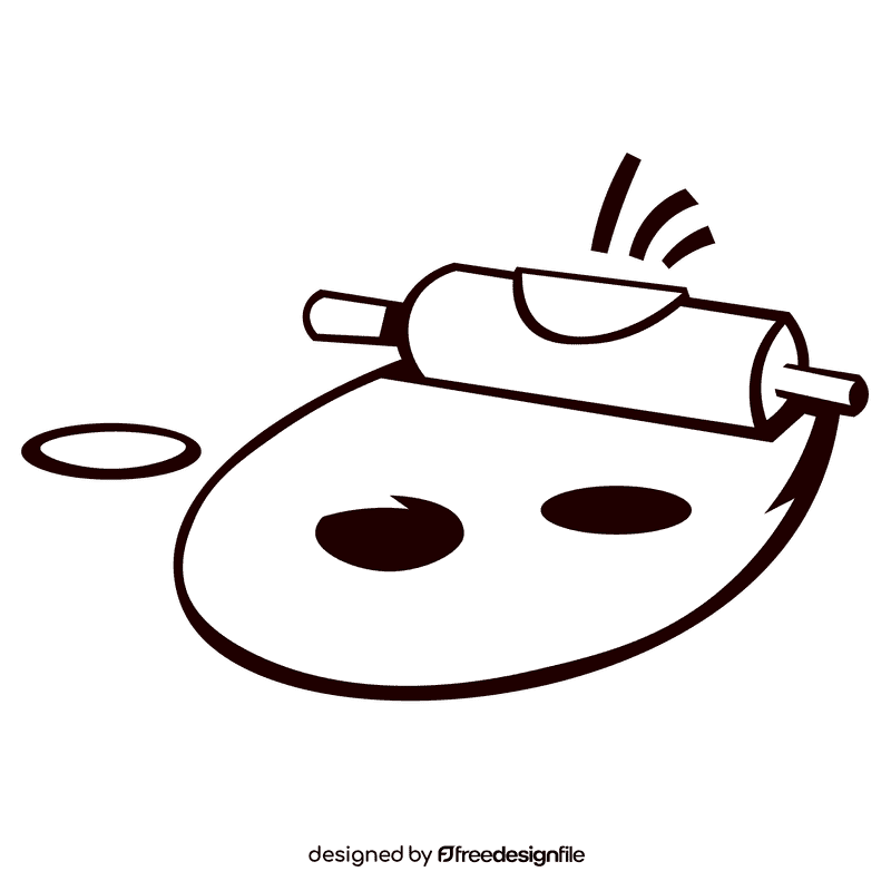 Rolling pin dough forms black and white clipart