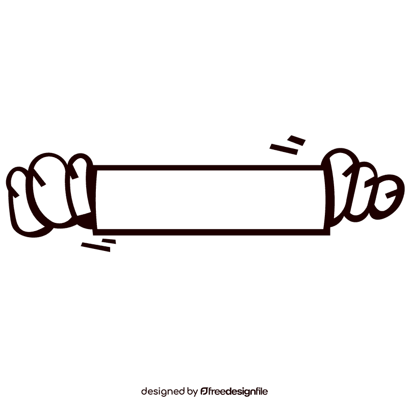 Rolling pin hands black and white clipart