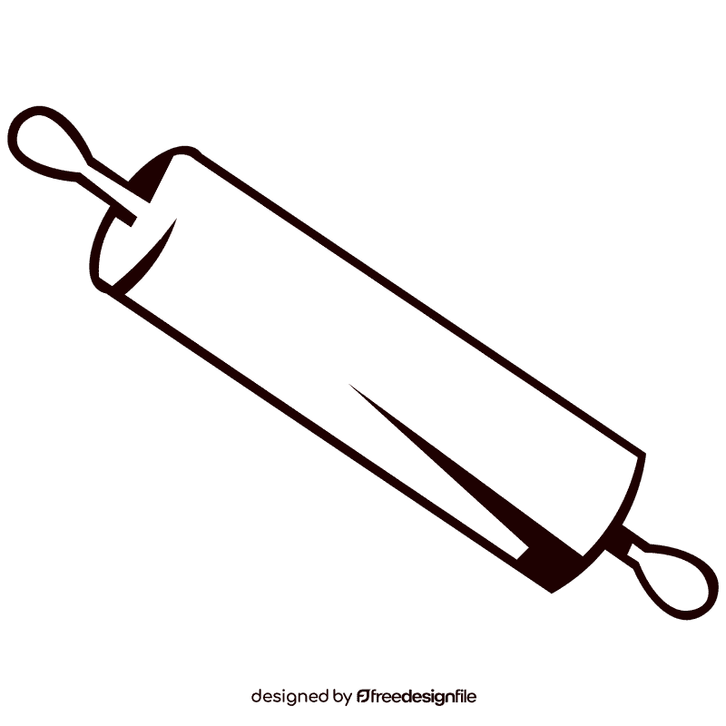 Rolling pin black and white clipart