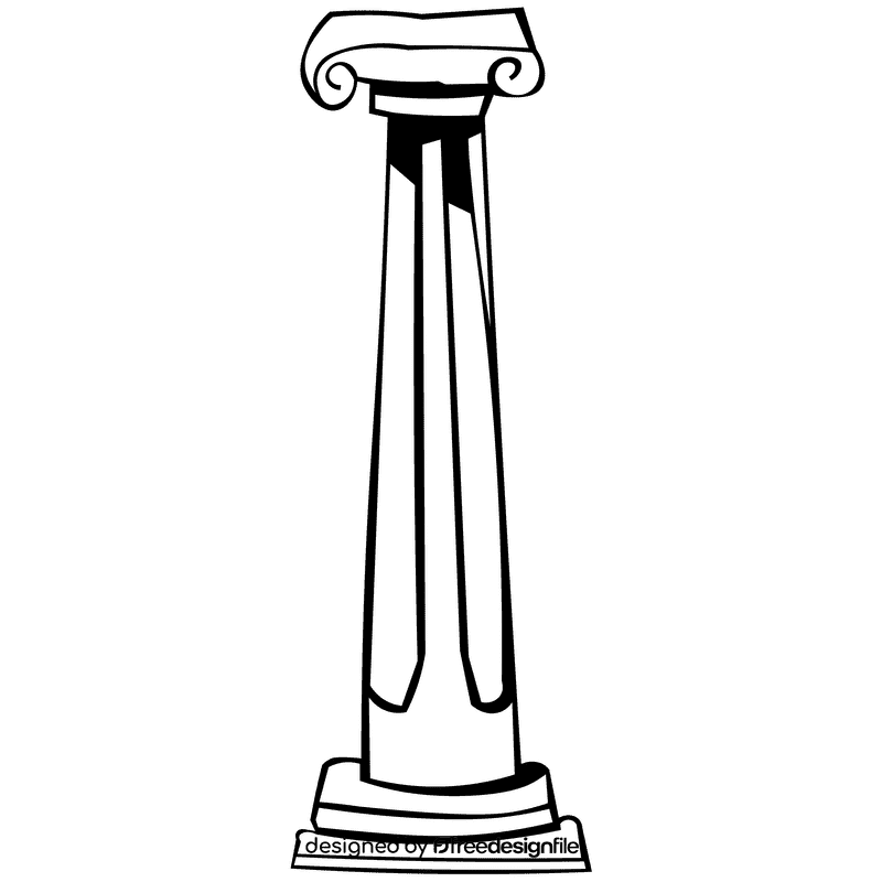 Roman column black and white clipart