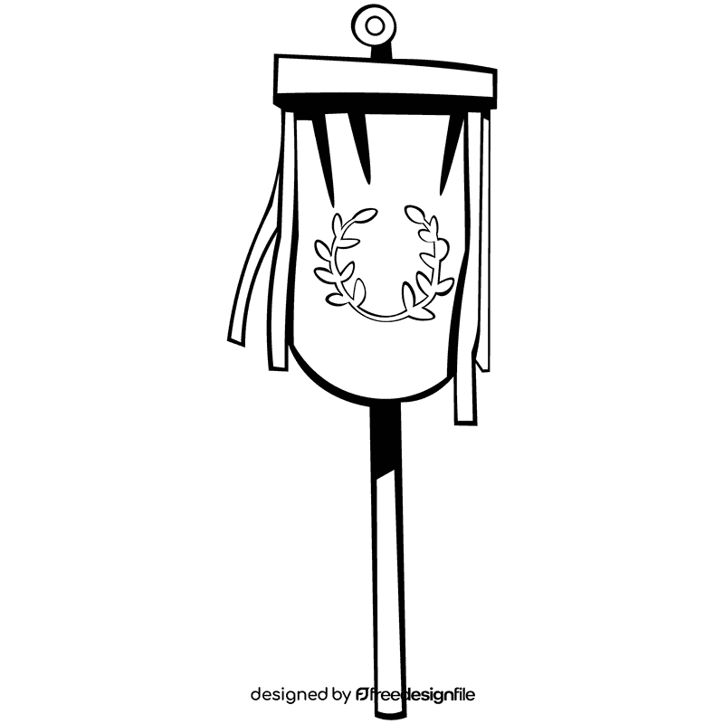 Roman flag black and white clipart