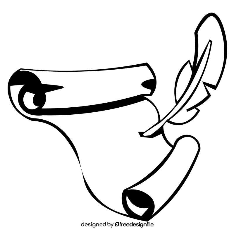 Roman scroll black and white clipart