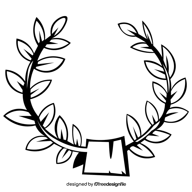 Roman wreath black and white clipart