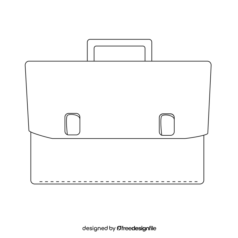 Briefcase black and white clipart
