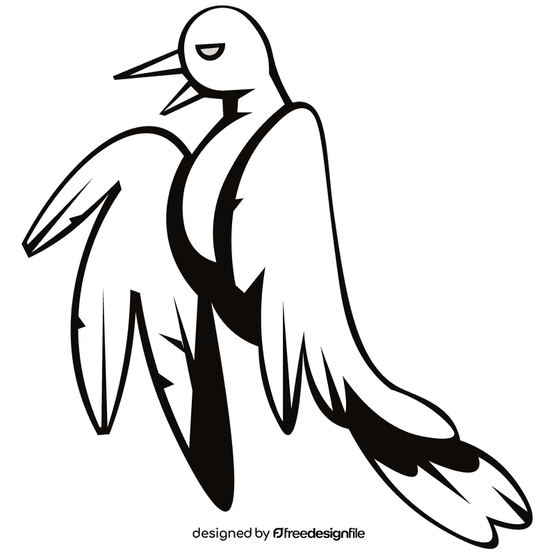 Scarecrow crow black and white clipart