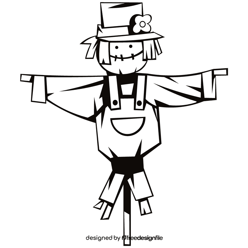 Scarecrow hair black and white clipart