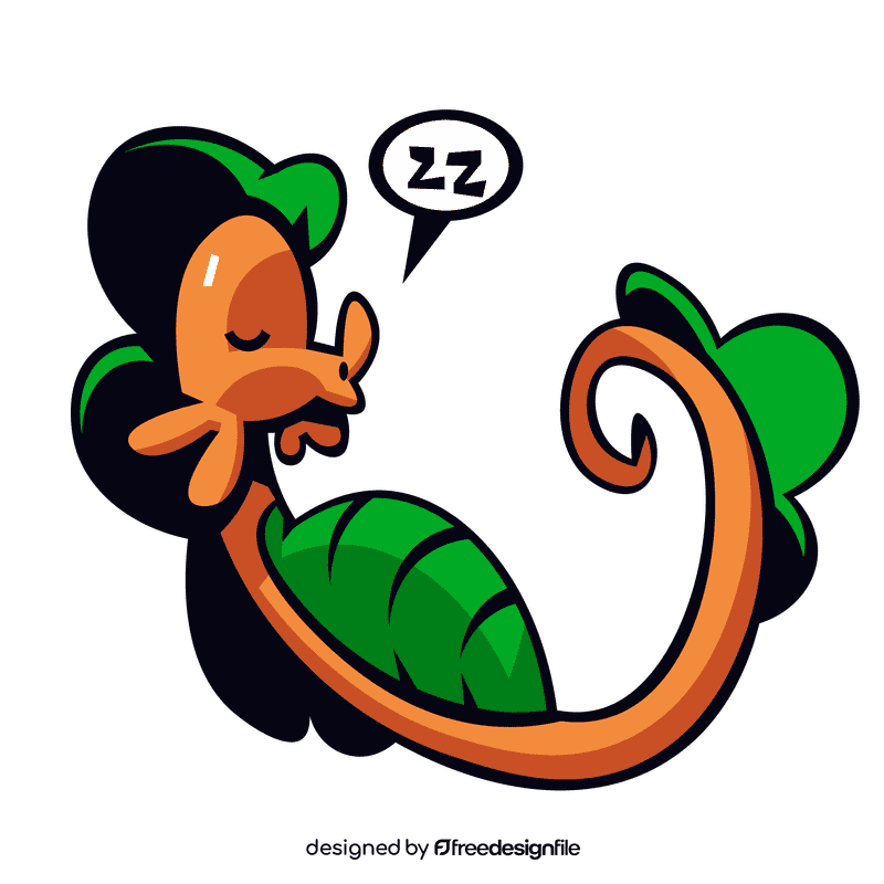 Seahorse asleep clipart