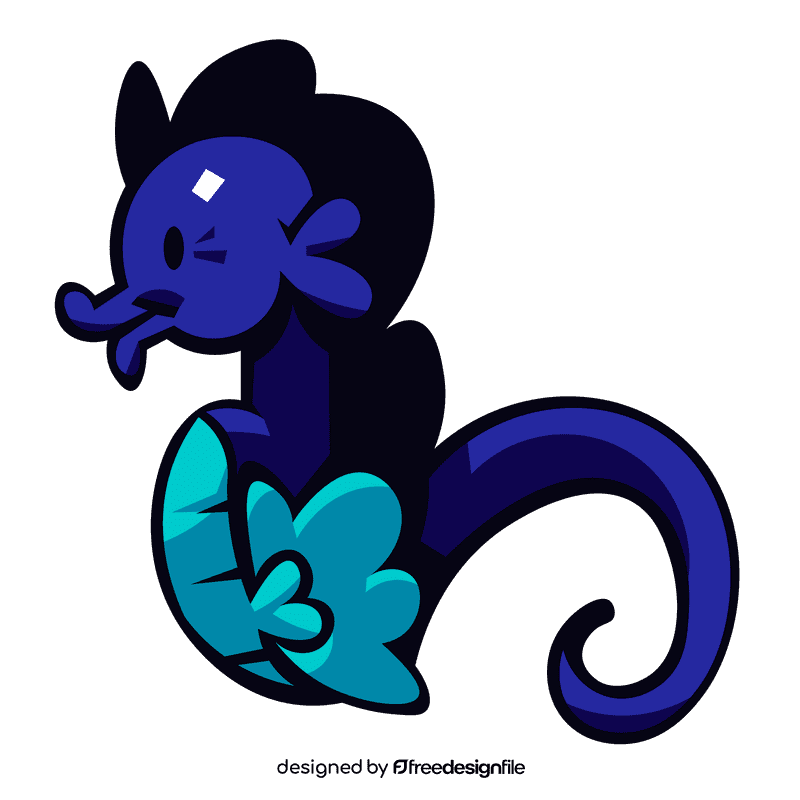Seahorse blue clipart