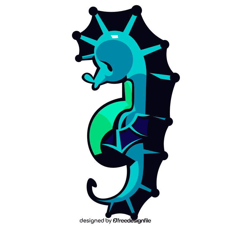 Seahorse light blue clipart