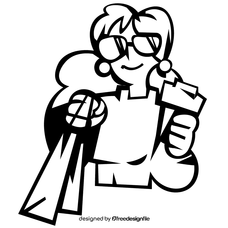 Shopping coffee black and white clipart