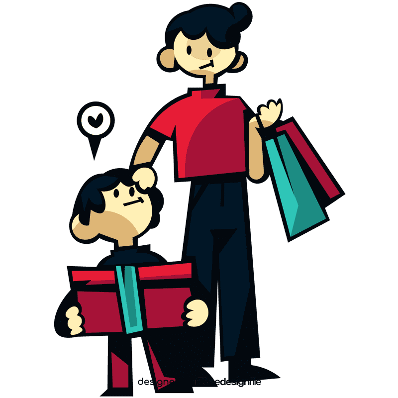 Shopping family clipart