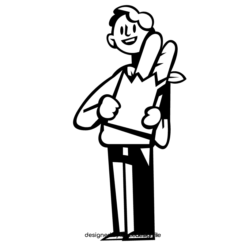 Shopping food black and white clipart