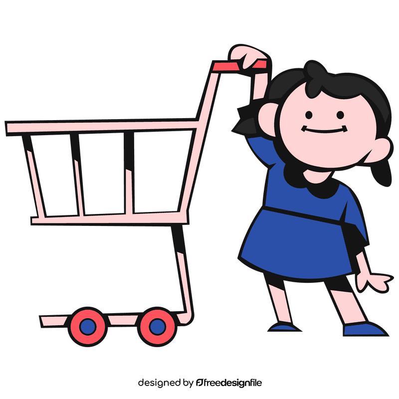 Shopping cart customer clipart