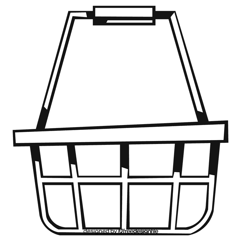 Shopping cart empty black and white clipart