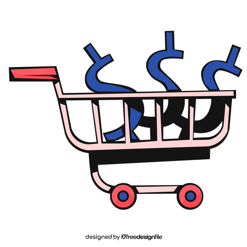Shopping cart money clipart
