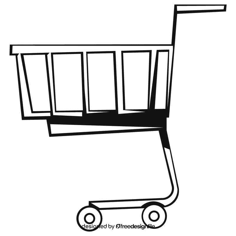 Shopping cart black and white clipart