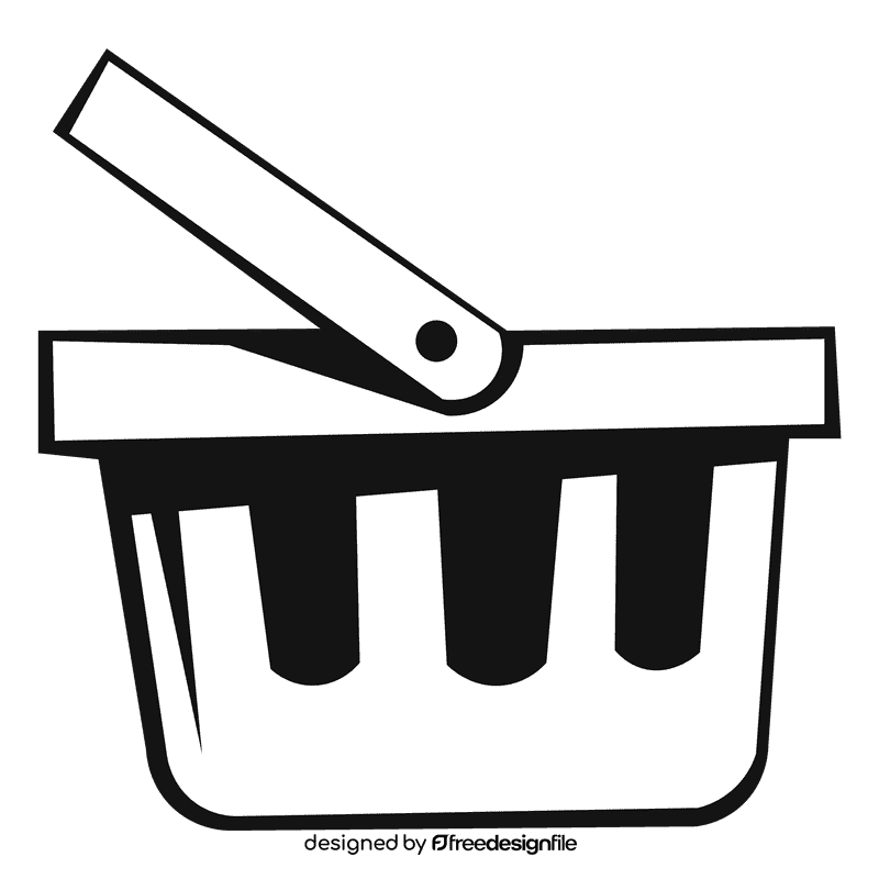 Shopping cart small black and white clipart