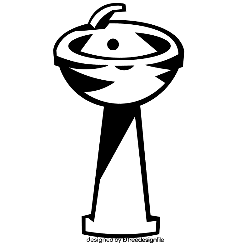 Sink full height black and white clipart