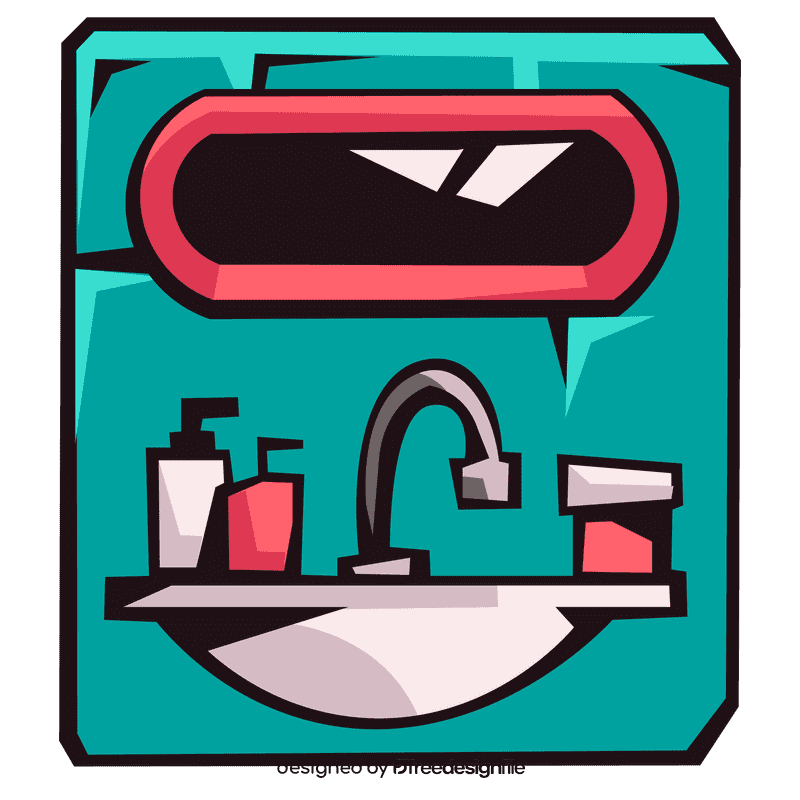 Sink mirror clipart