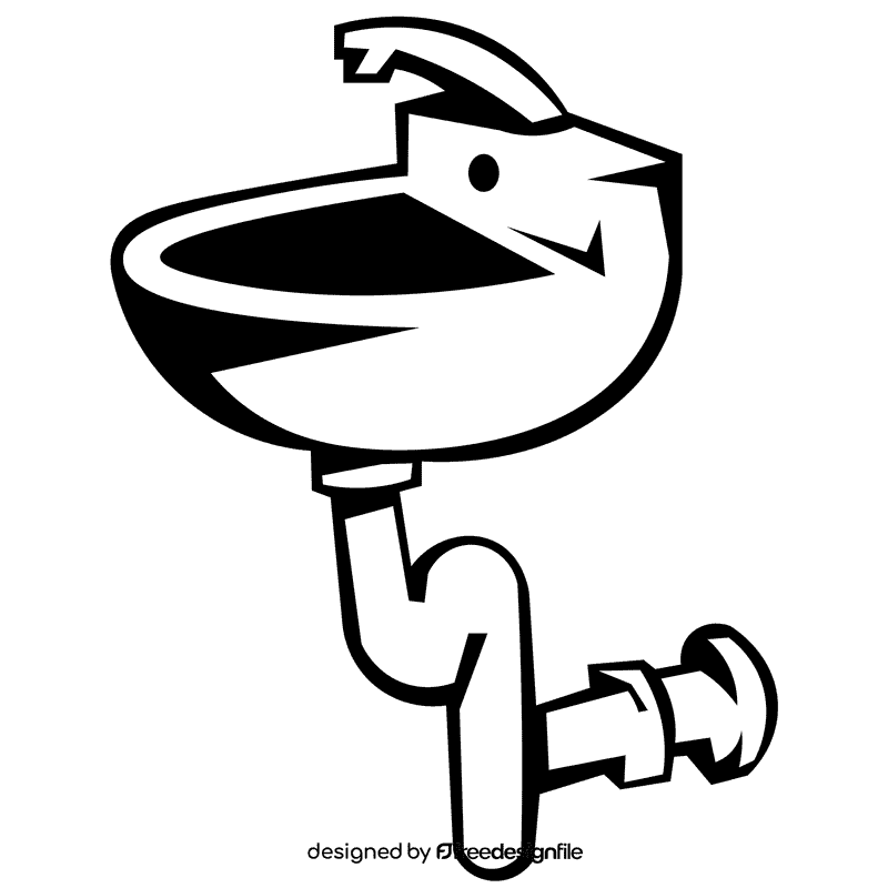 Sink tubes black and white clipart